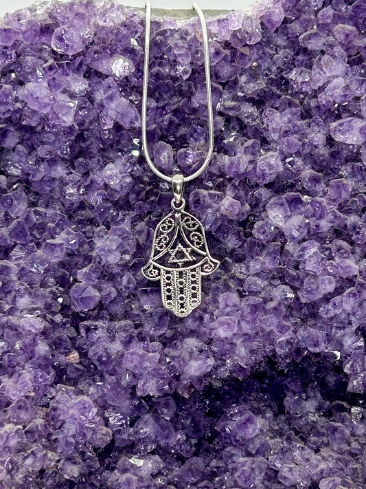 Sterling Silver Small Hamsa Pendant