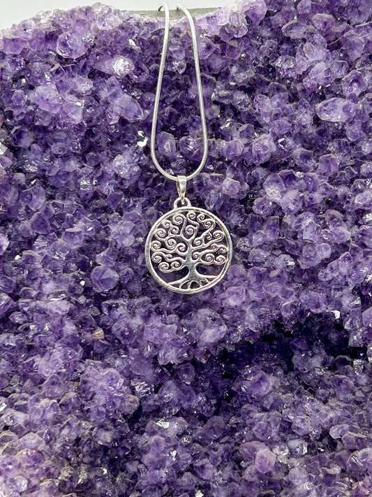 Sterling Silver Swirly Tree of Life Pendant