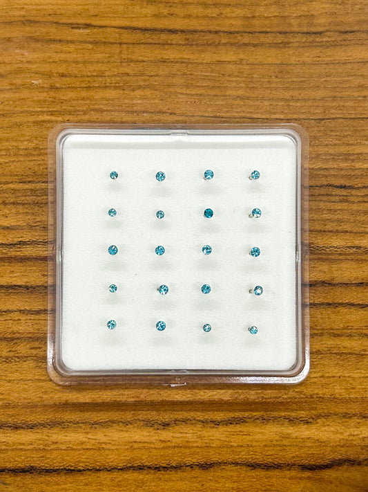 Teal Circle Nose Studs- Ball Back