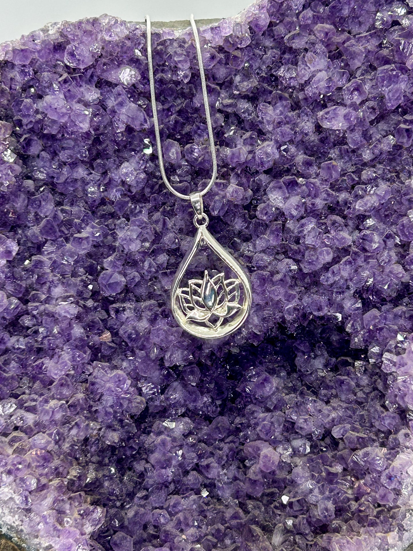 Sterling Silver Encased Lotus Pendant