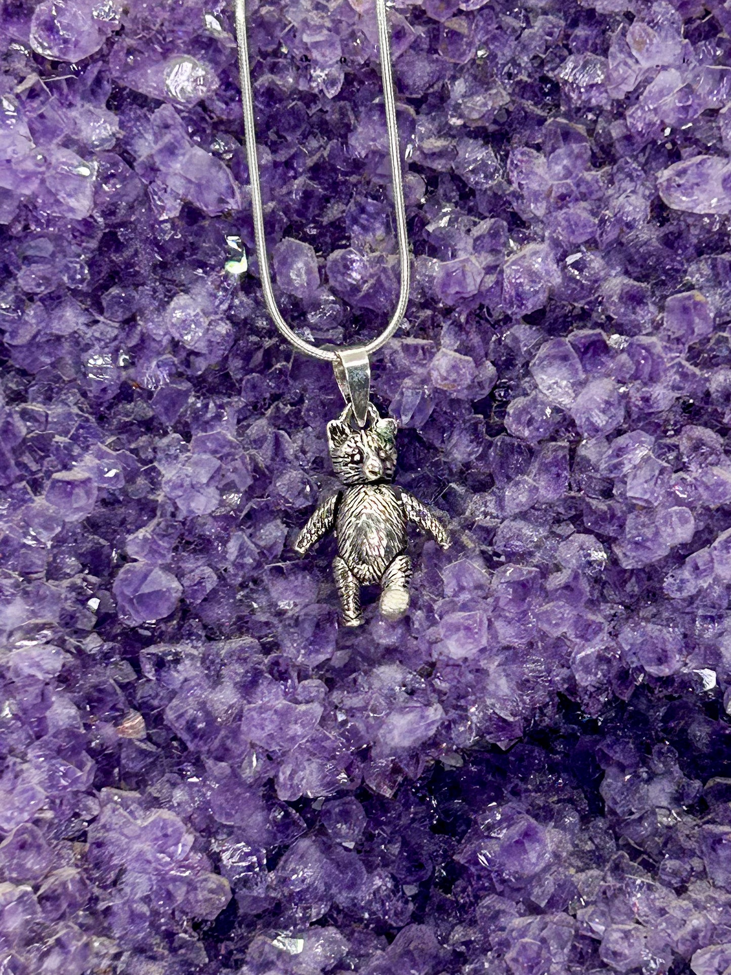 Sterling Silver Teddy Bear Pendant