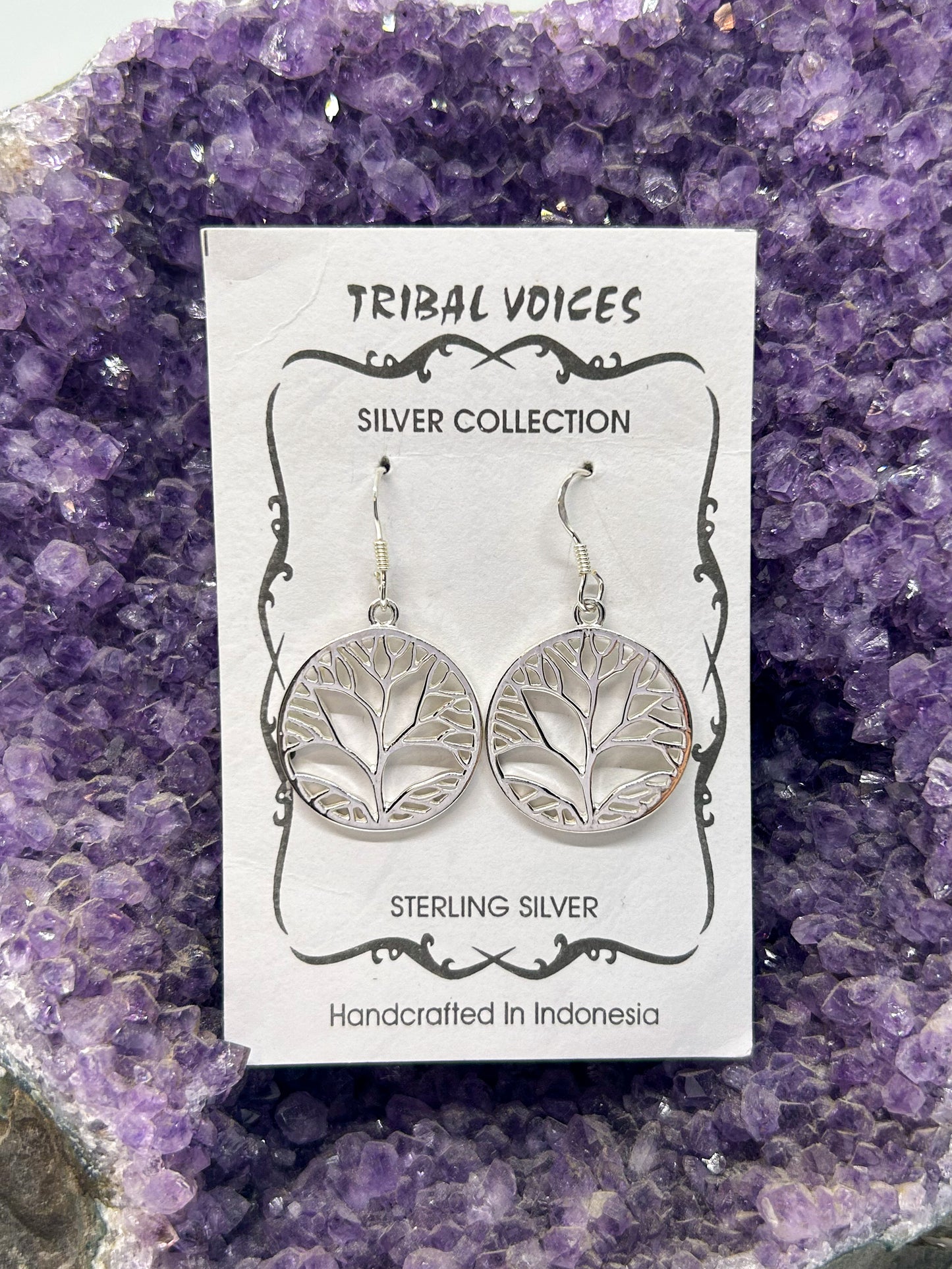 Lotus Tree of Life Dangle Earrings