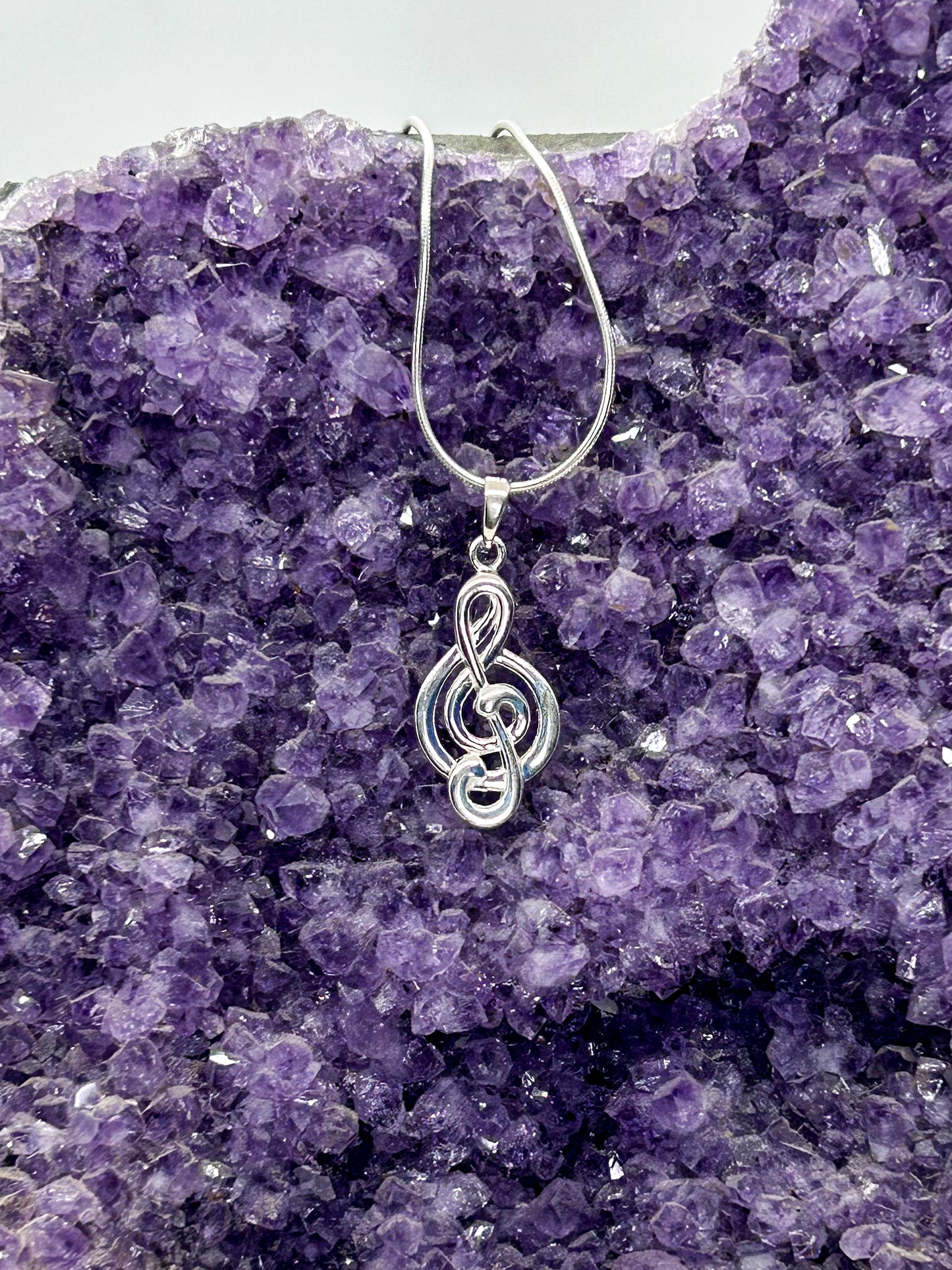 Sterling Silver Trebel Clef Pendant