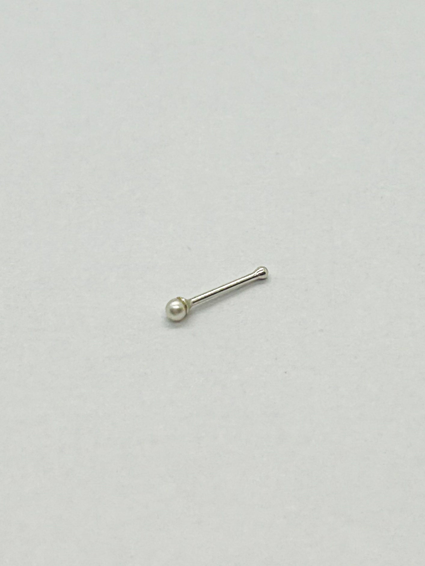 White Pearl Nose Studs- Ball Back