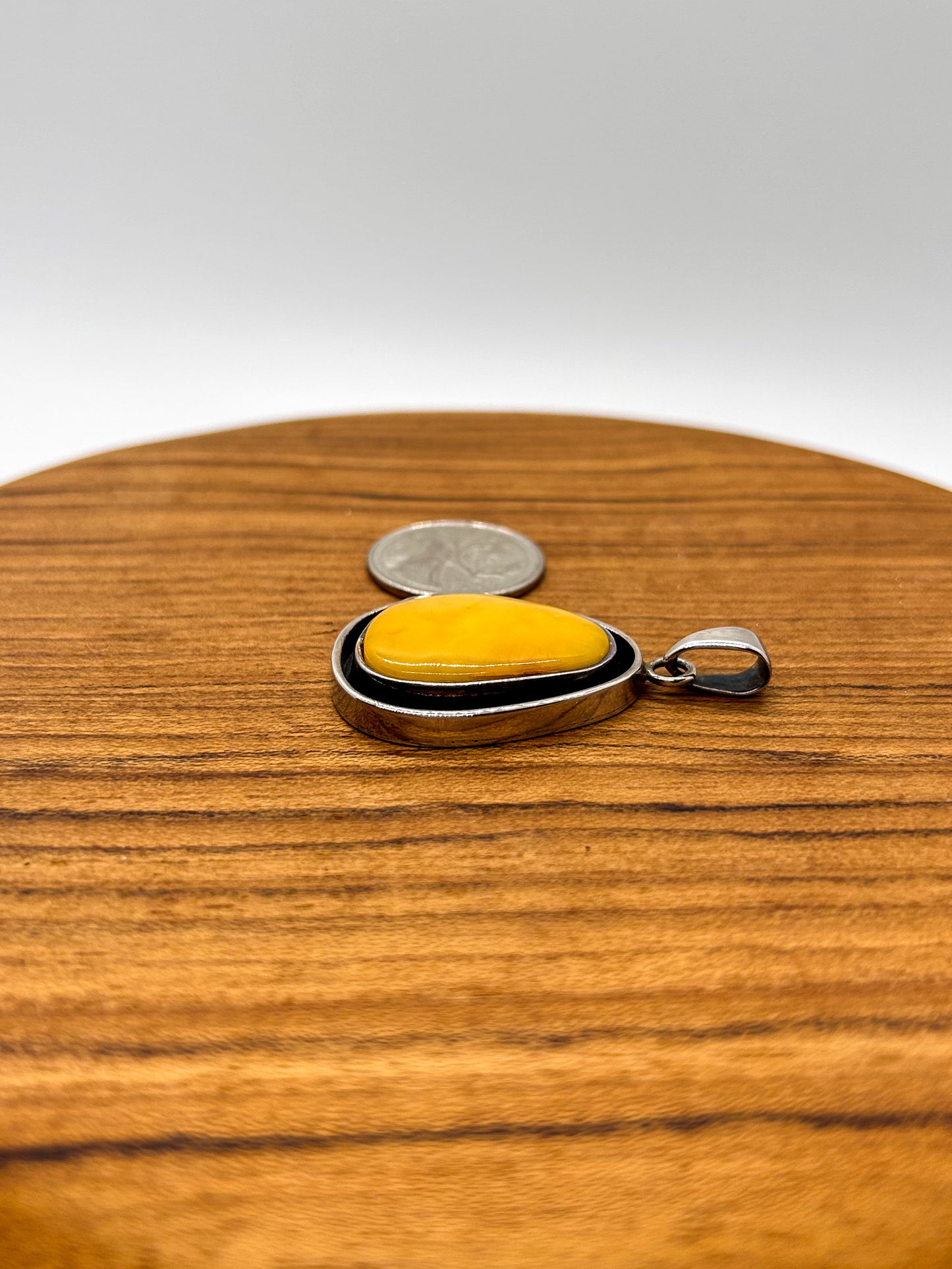 Butterscotch Amber Outline Pendant