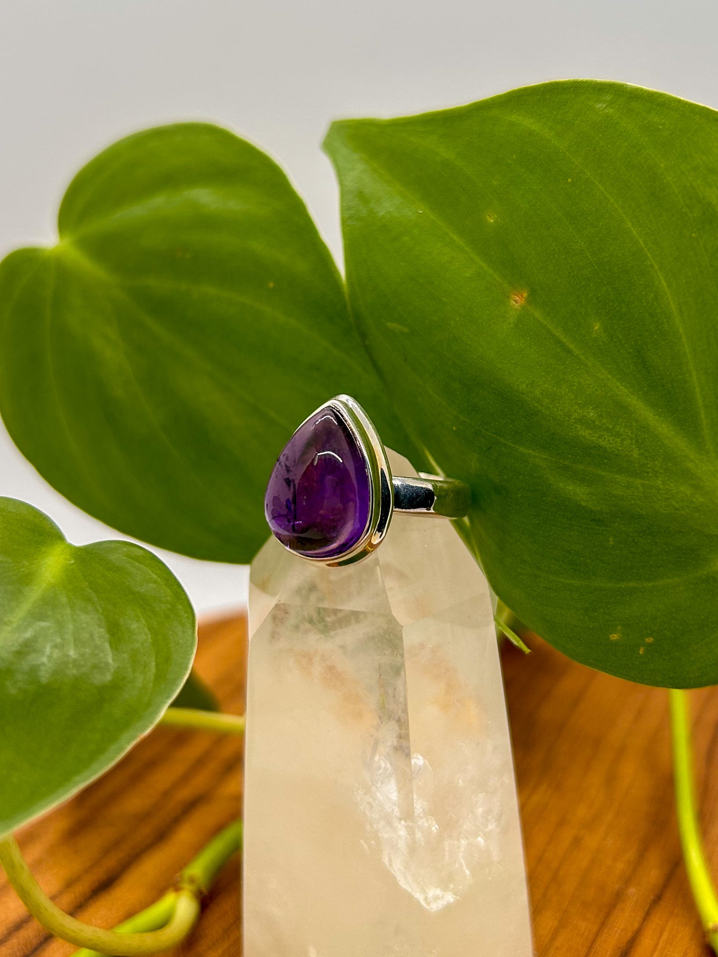 Teardrop Amethyst Ring Size 7