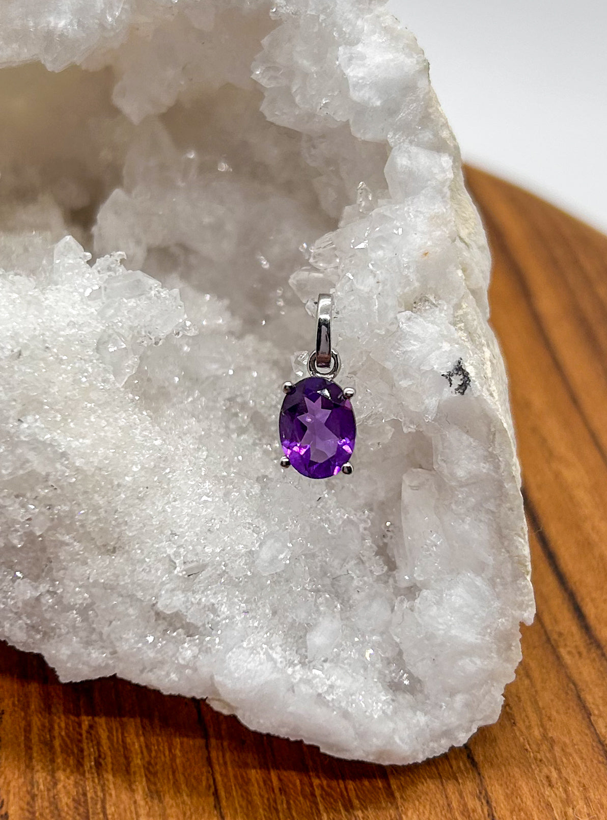 Dainty Faceted Amethyst Pendant