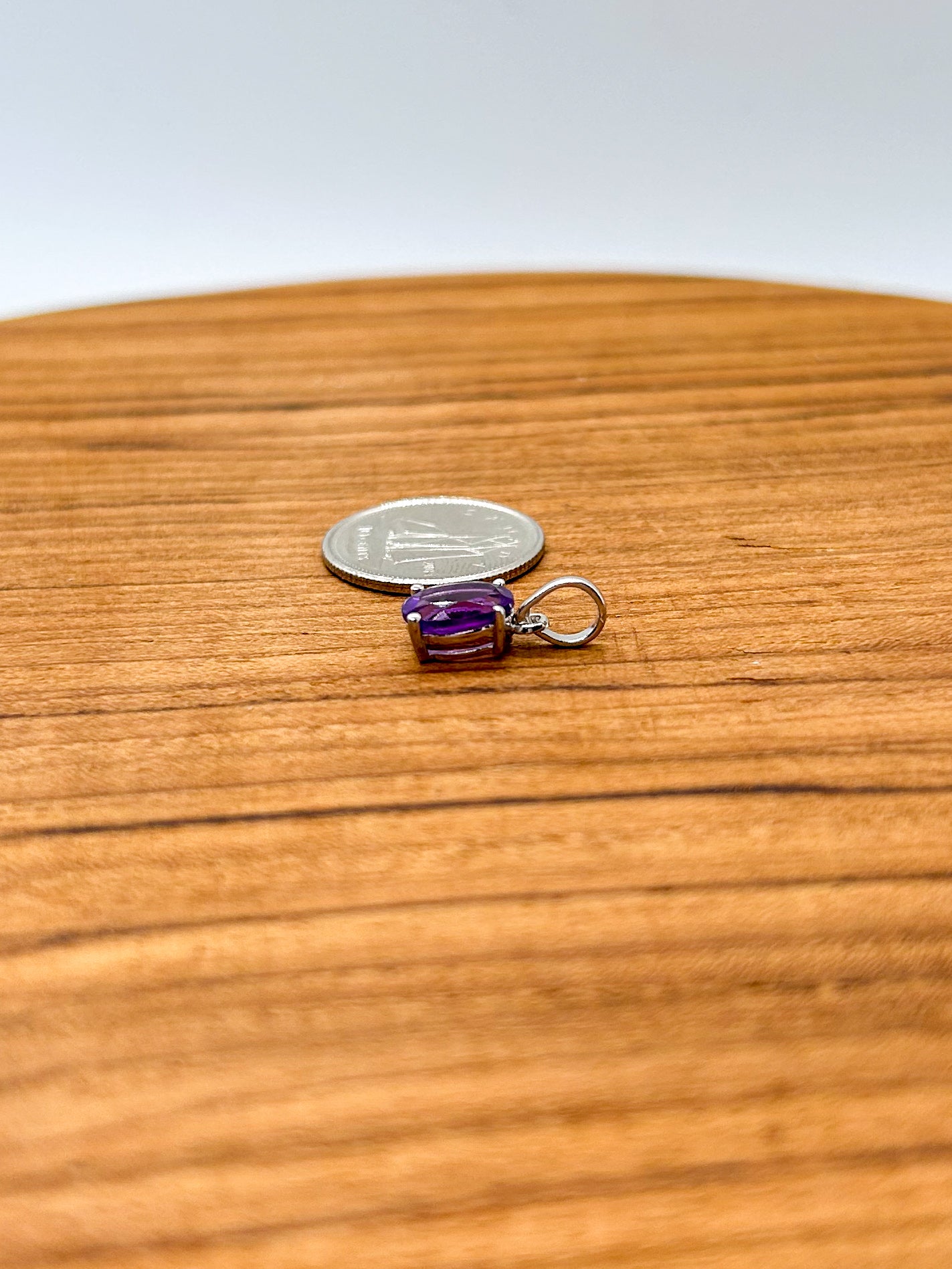 Dainty Faceted Amethyst Pendant