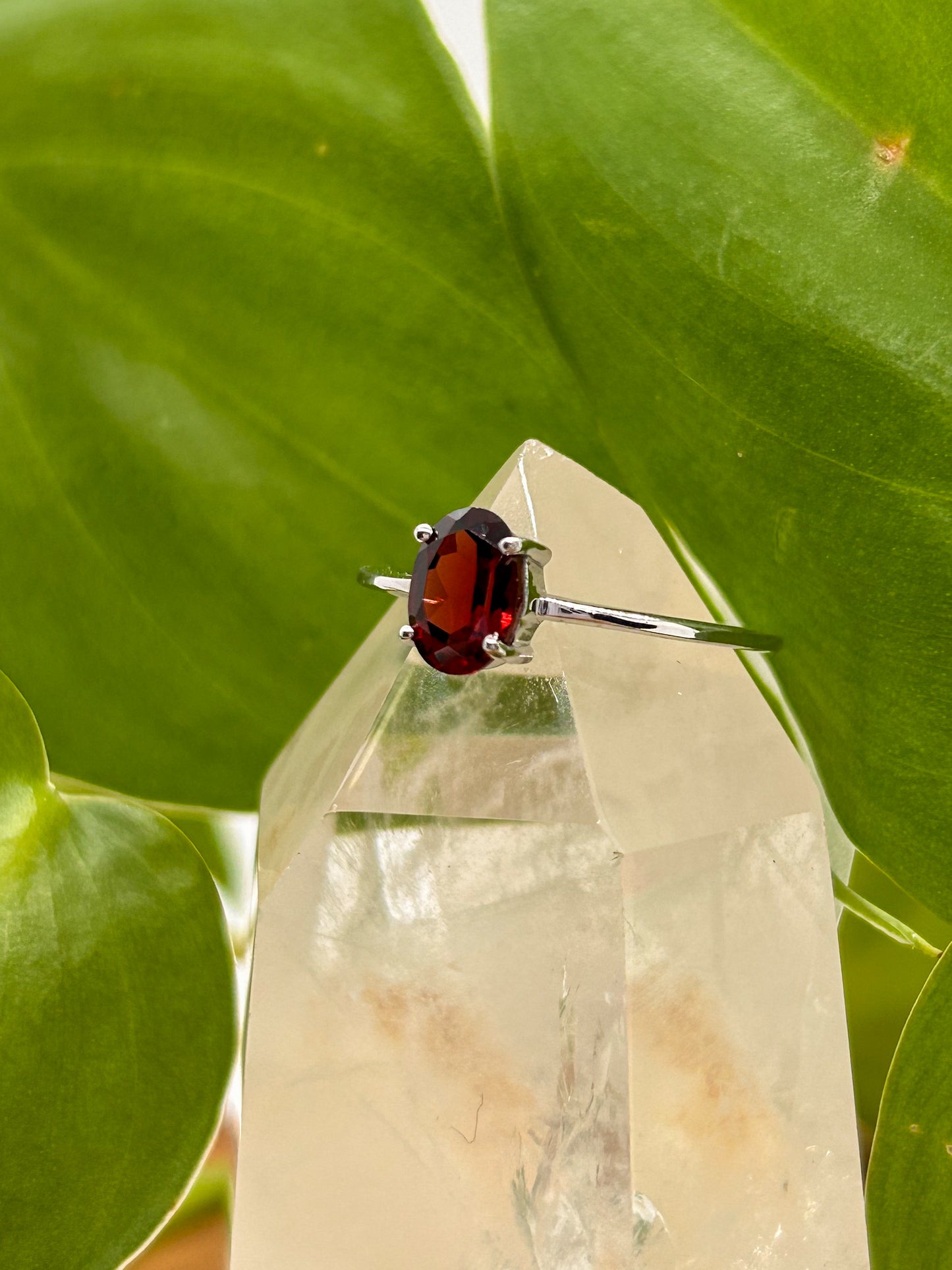 Garnet Claw Setting Ring