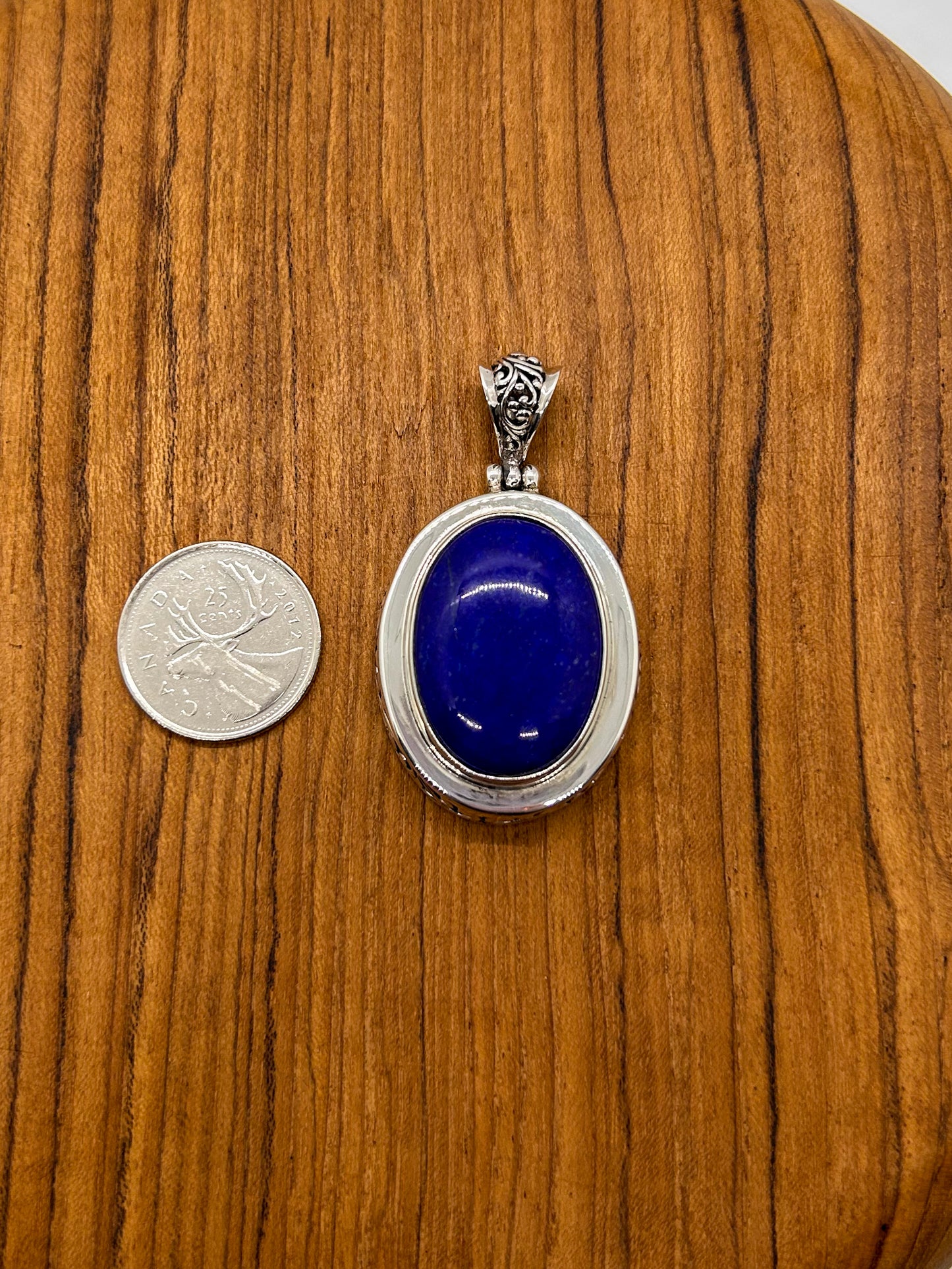 Elevated Oval Lapis Pendant