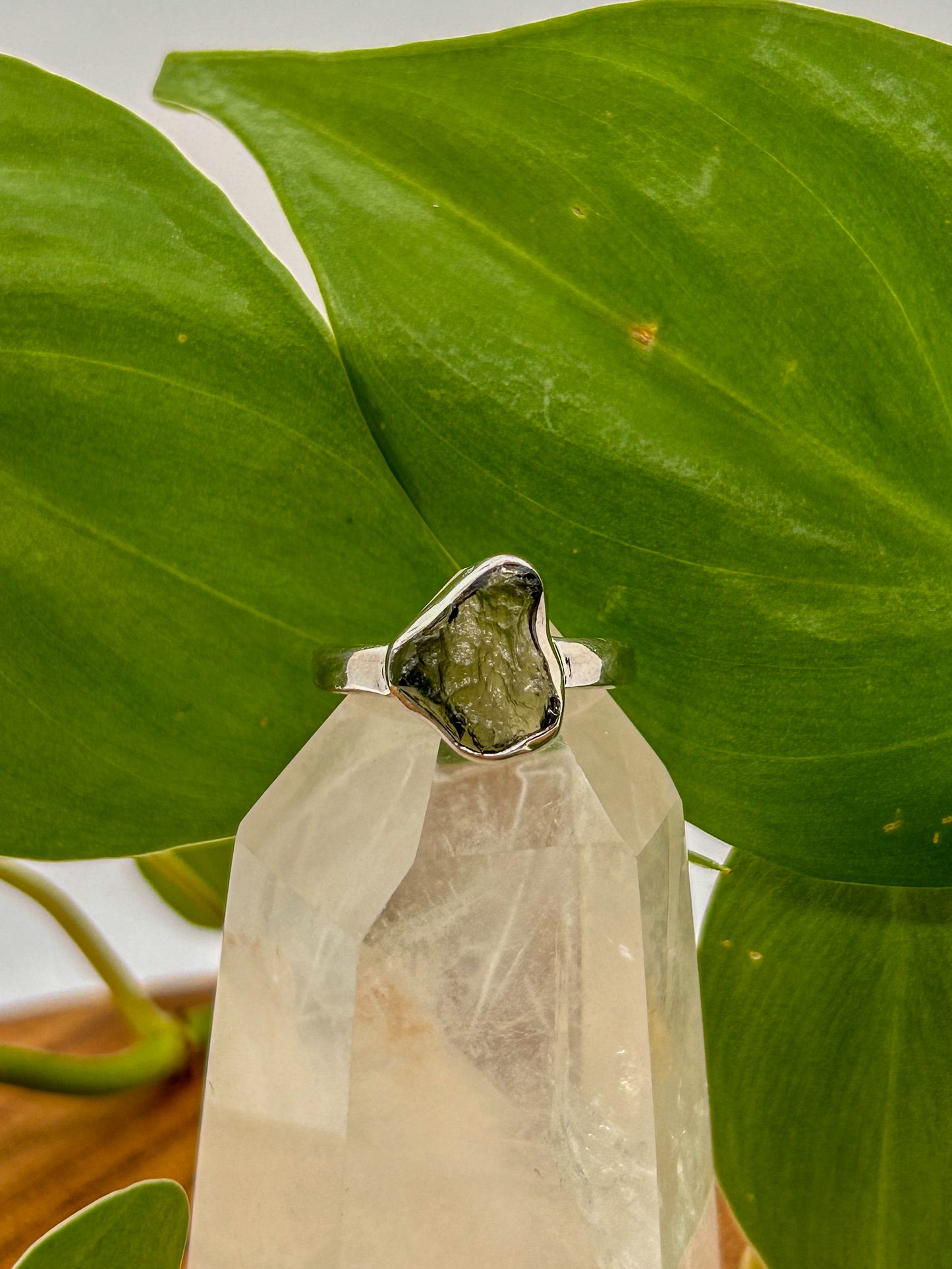 Moldavite Ring Size 8