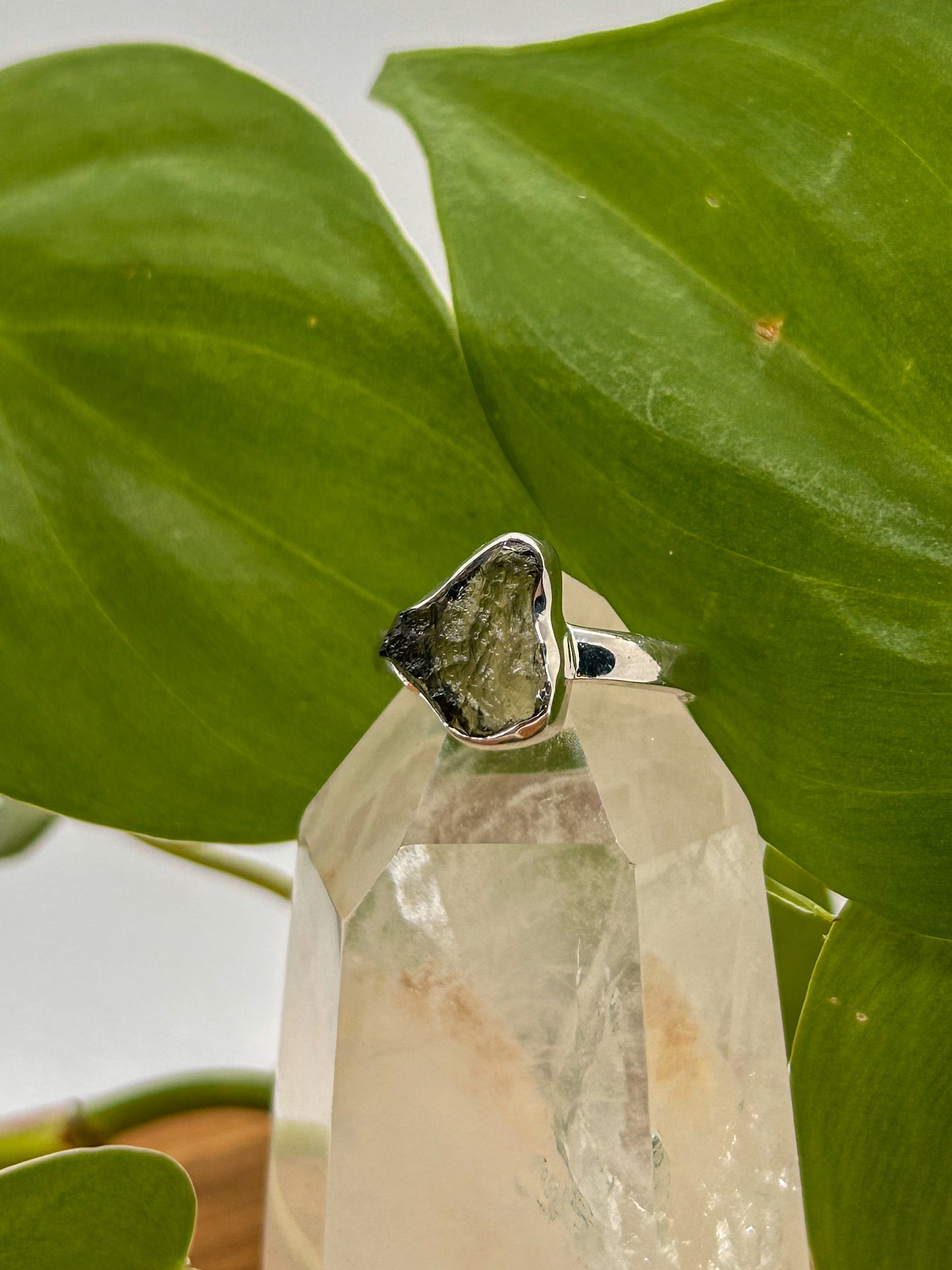 Moldavite Ring Size 8