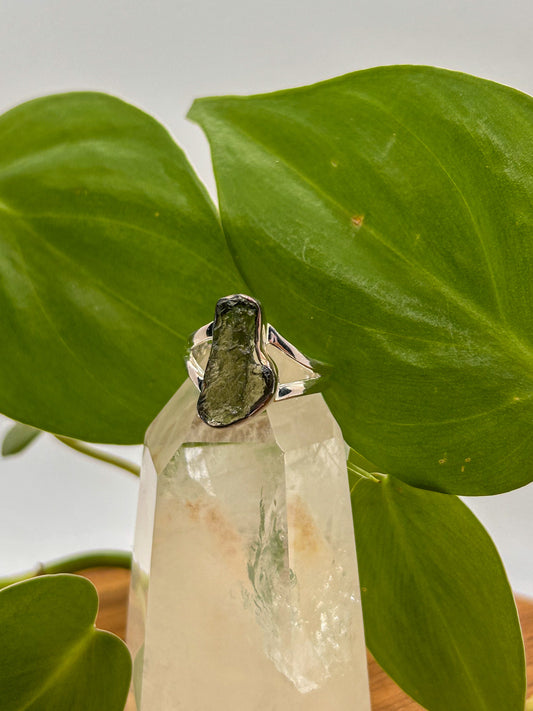 Moldavite Ring Size 8