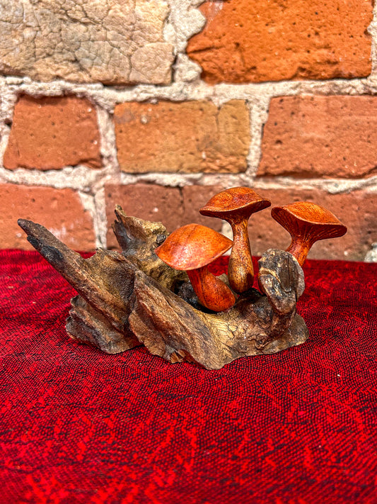 Small Mushroom Parasite Wood Statue #2