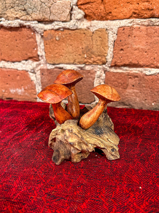 Small Mushroom Parasite Wood Statue #1