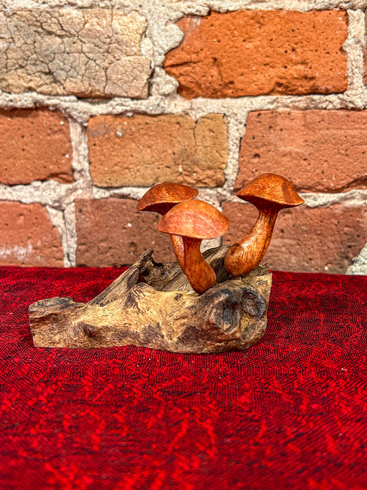 Small Mushroom Parasite Wood Statue #3