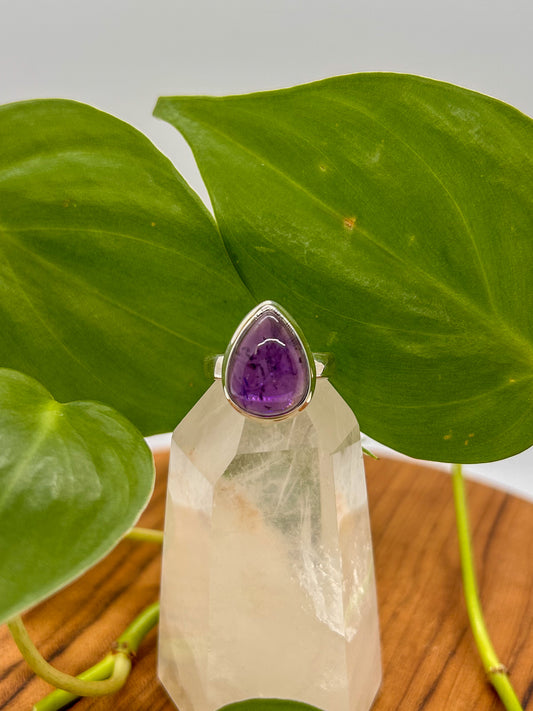 Teardrop Amethyst Ring Size 7