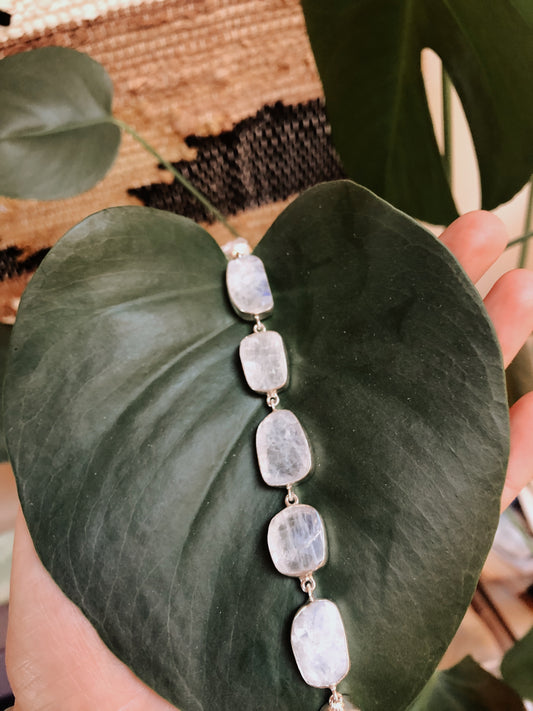 Raw Moonstone Statement Bracelet