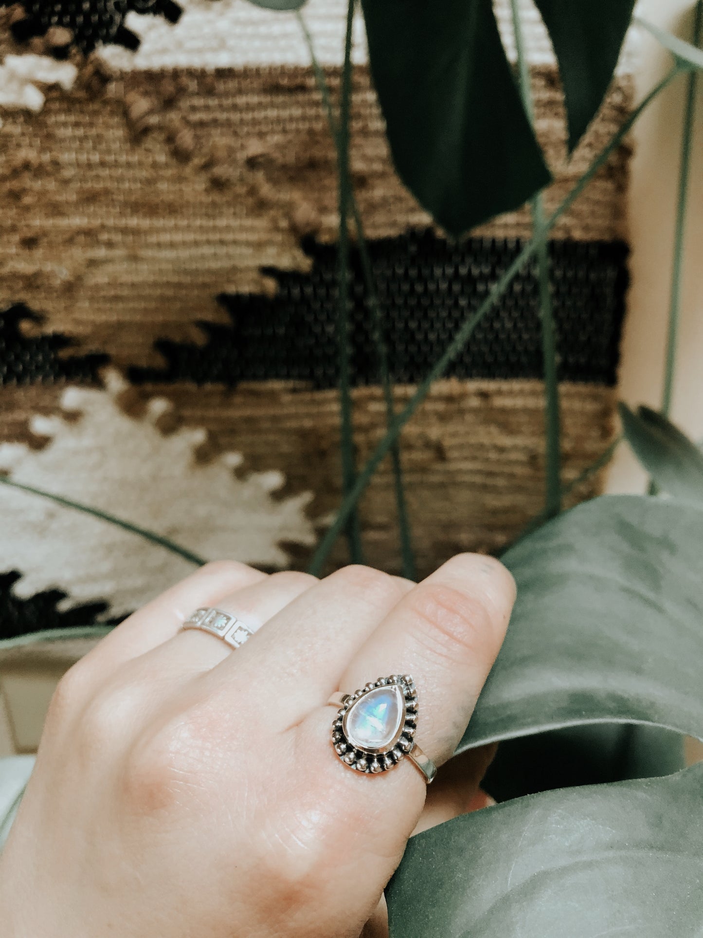 Riverrock Teardrop Moonstone Ring