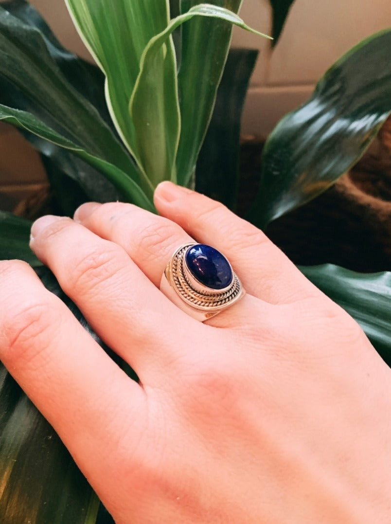 Solid Blue Lapis Ring