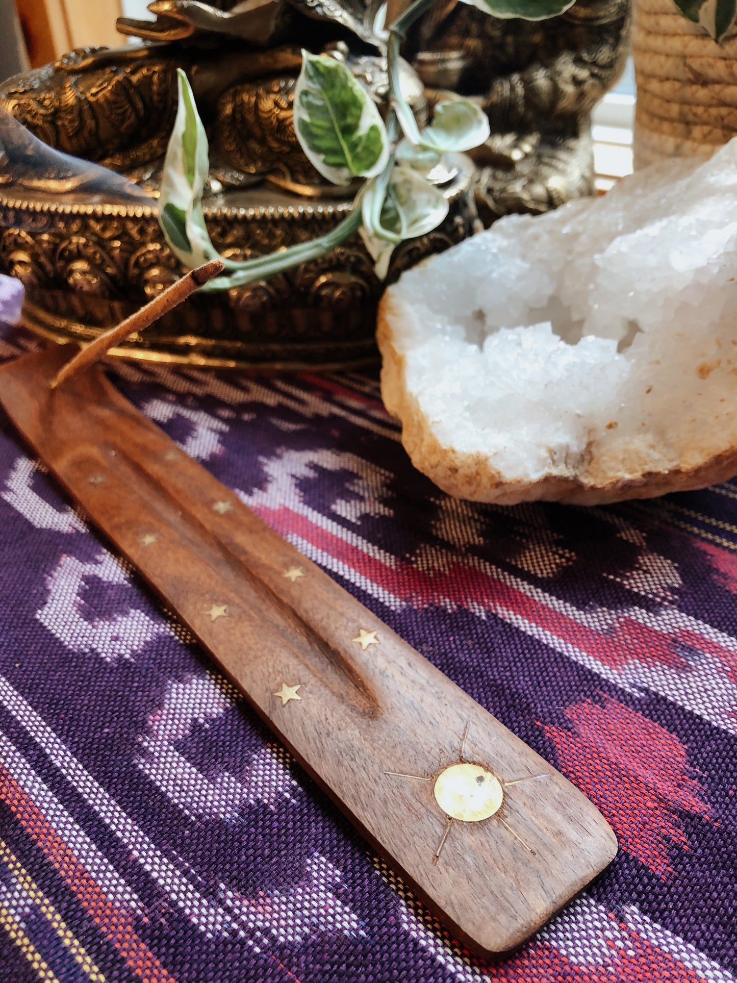 Wooden Incense Burner- Sun Beam