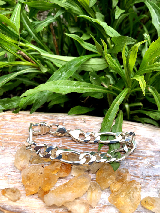 Solid Chain Link Silver Bracelet