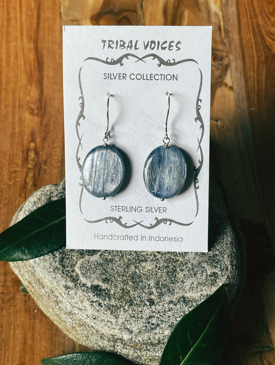 Polished Kyanite Dangle Earrings