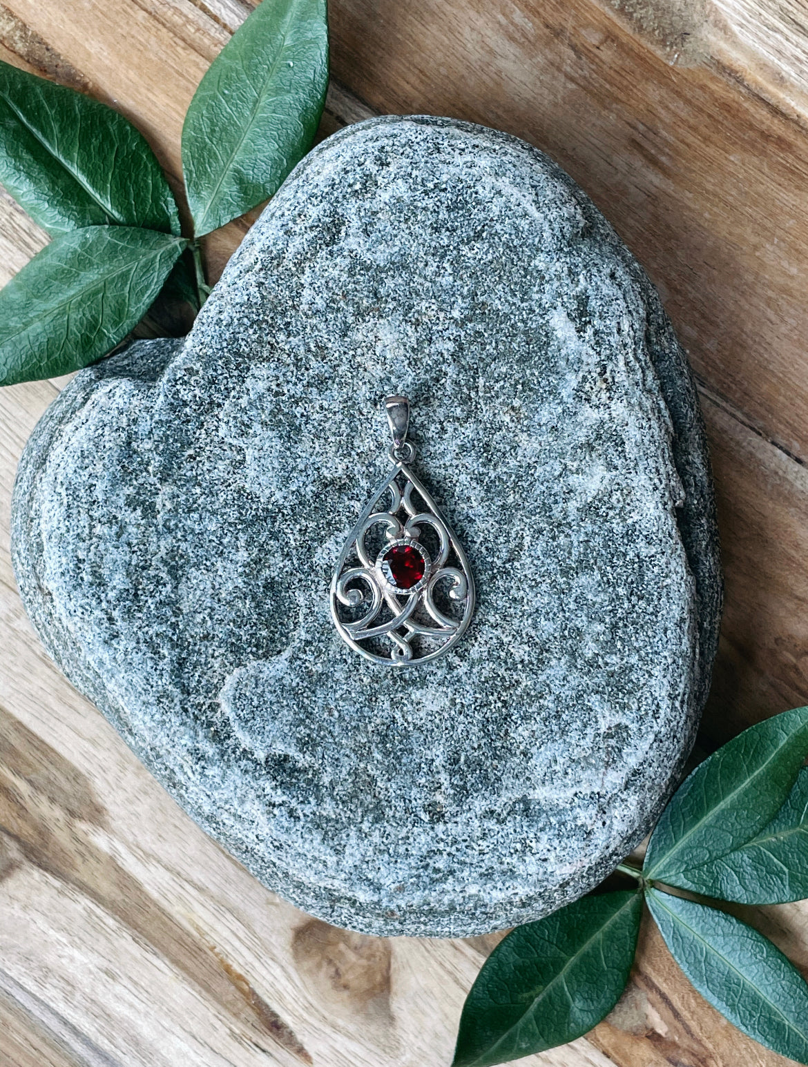 Garnet Pendant - Heart's Strength