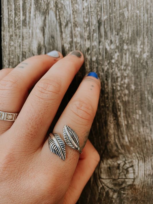 Sterling Silver Leaf Wrap Ring