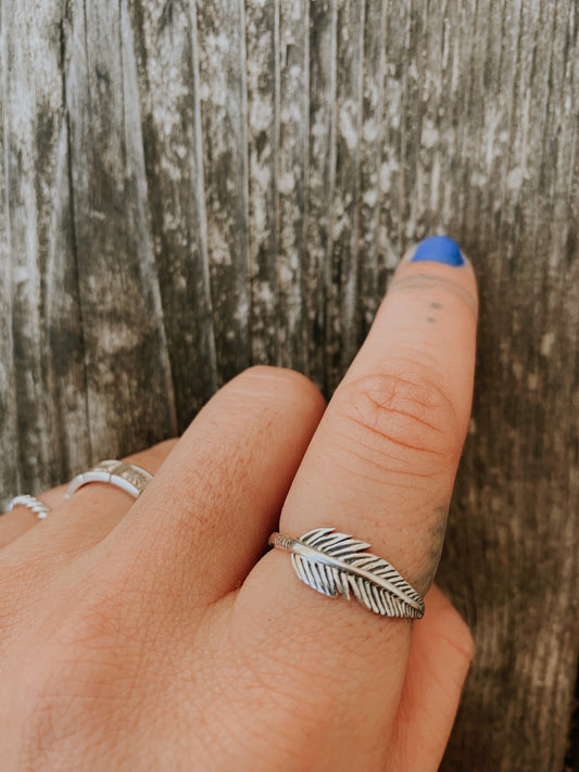 Sterling Silver Feather Ring