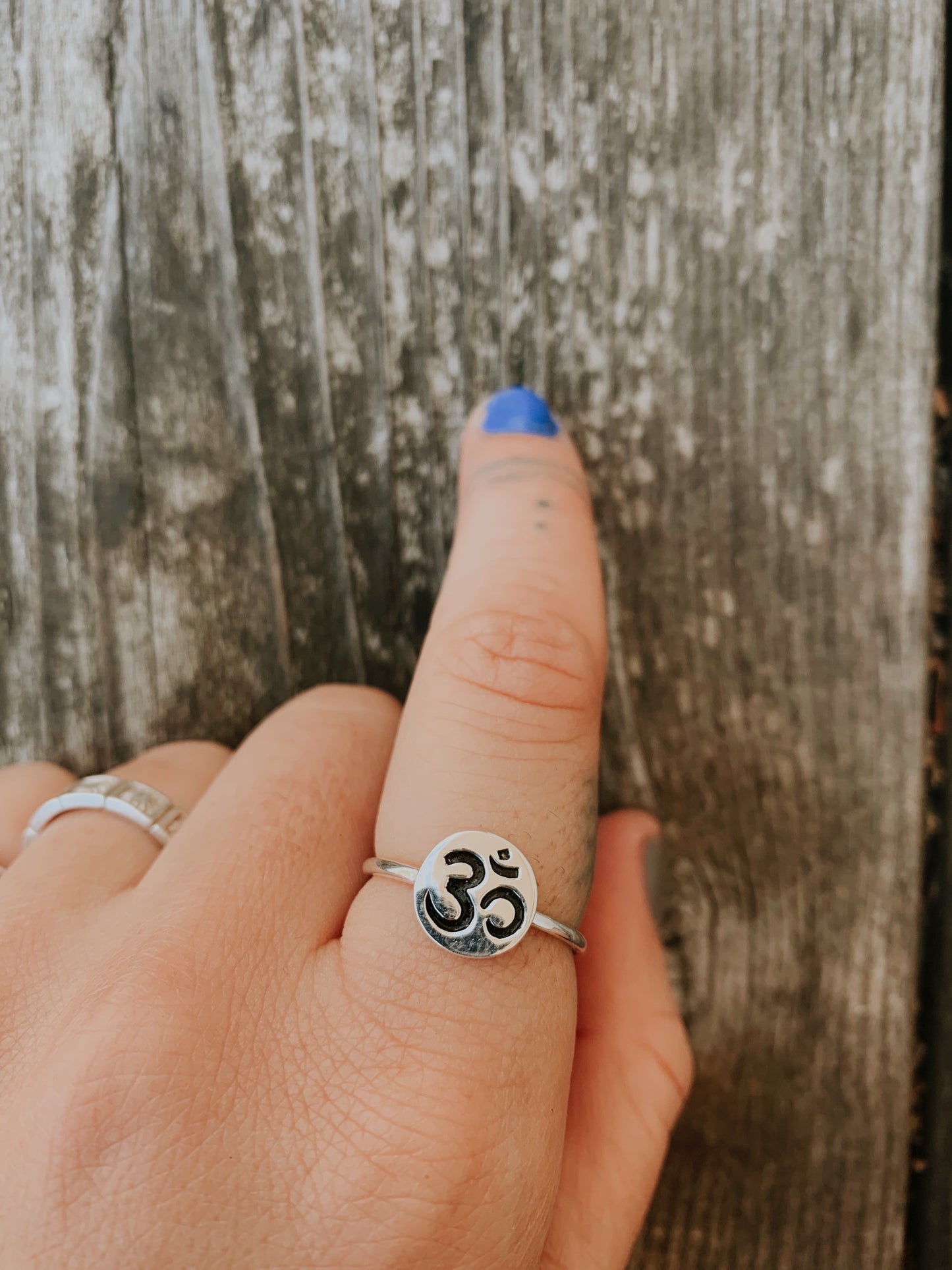 Sterling Silver Om Ring