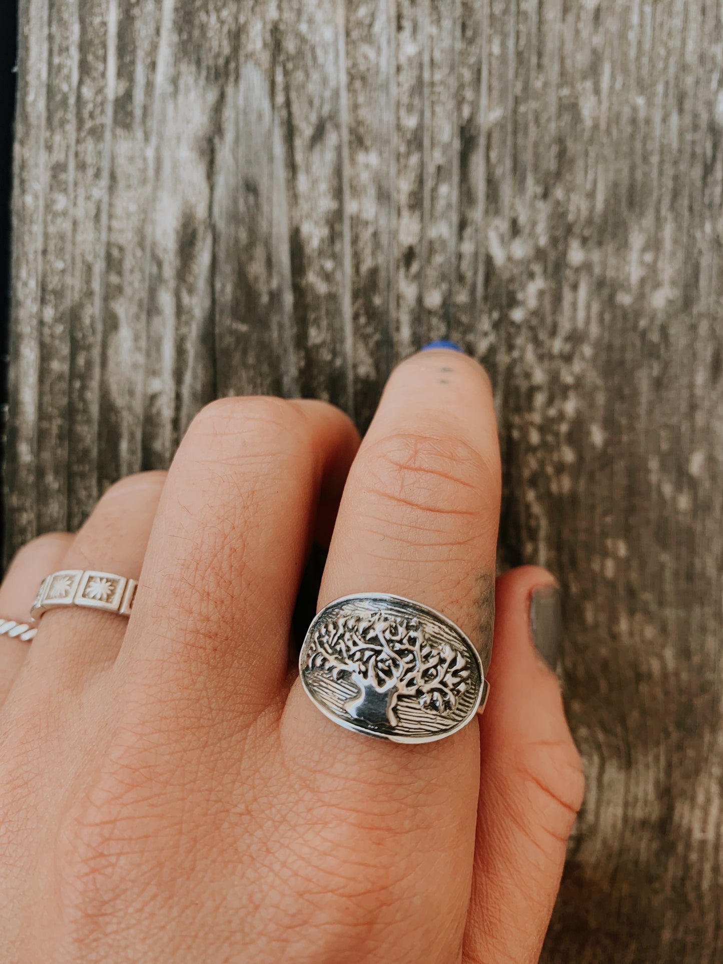 Sterling Silver Tree of Life Plaque Ring