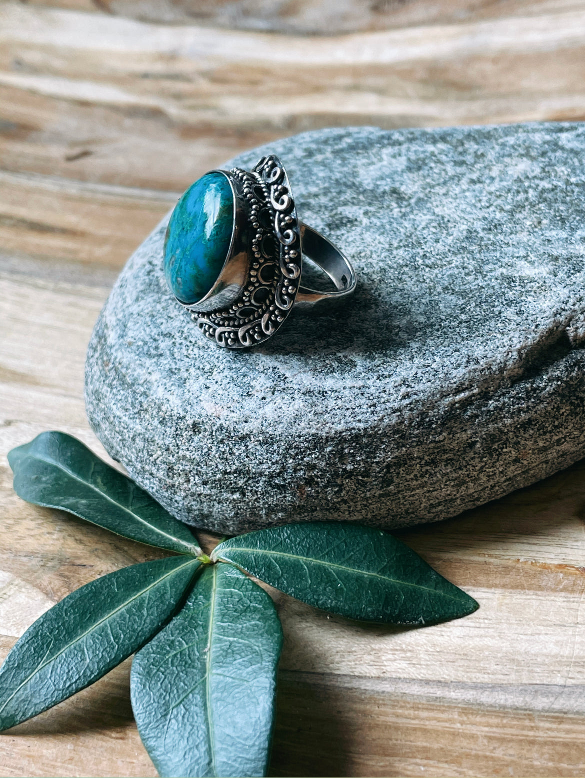 Peace In Unity Chrysocolla Ring (size 7)