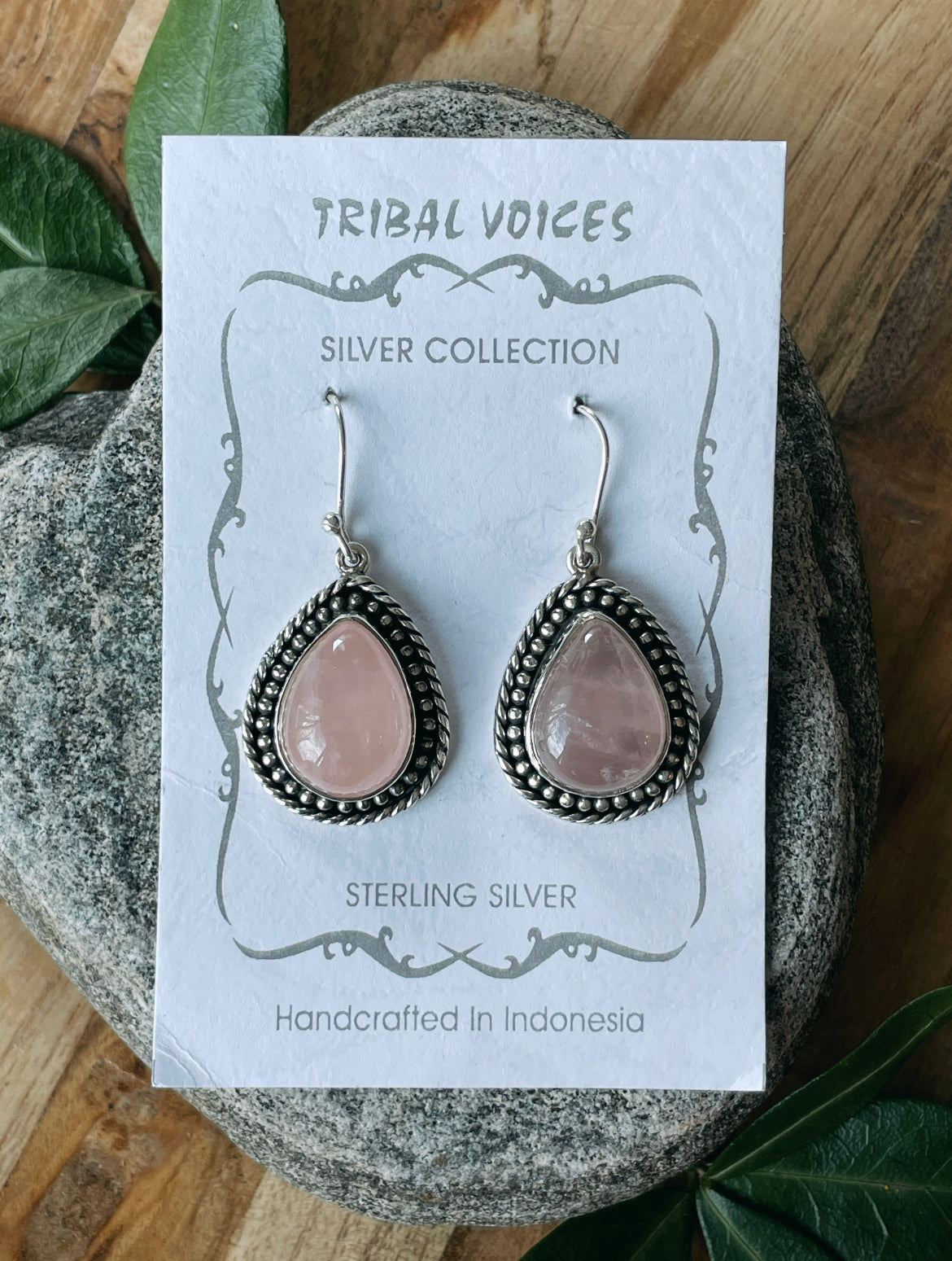 Rose Quartz - Teardrop Dangles