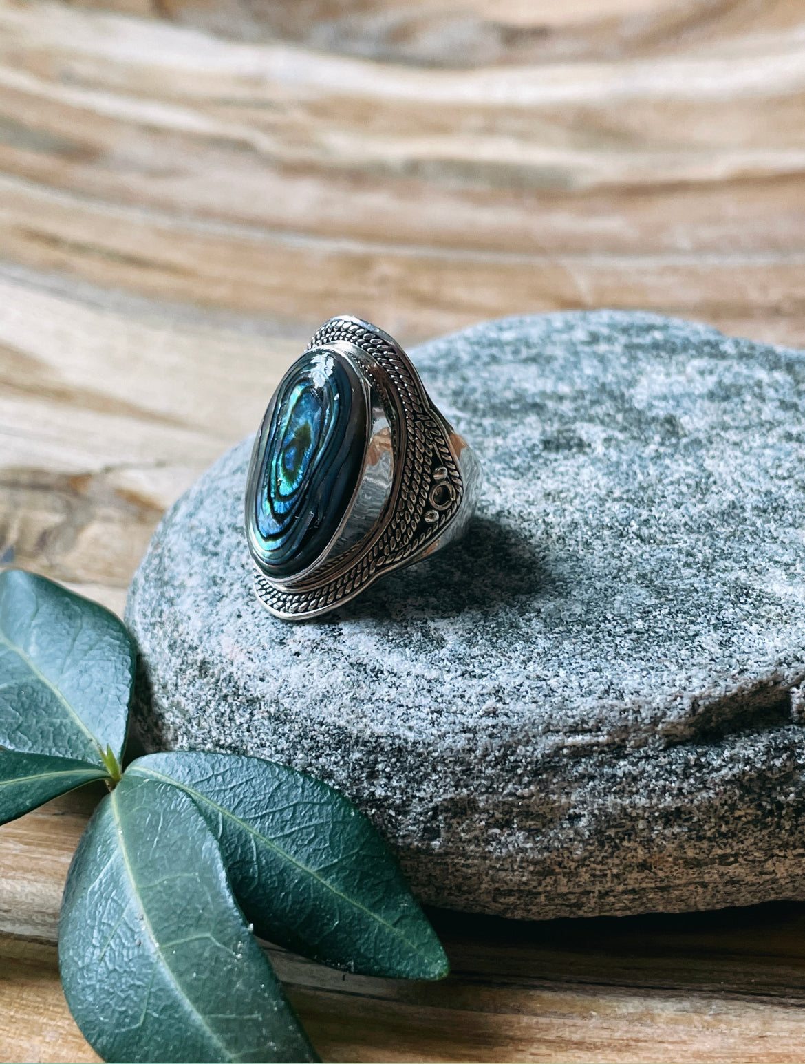 Spiral of Peace Abalone Ring