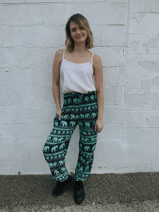 Genie Pants- Blue Elephant