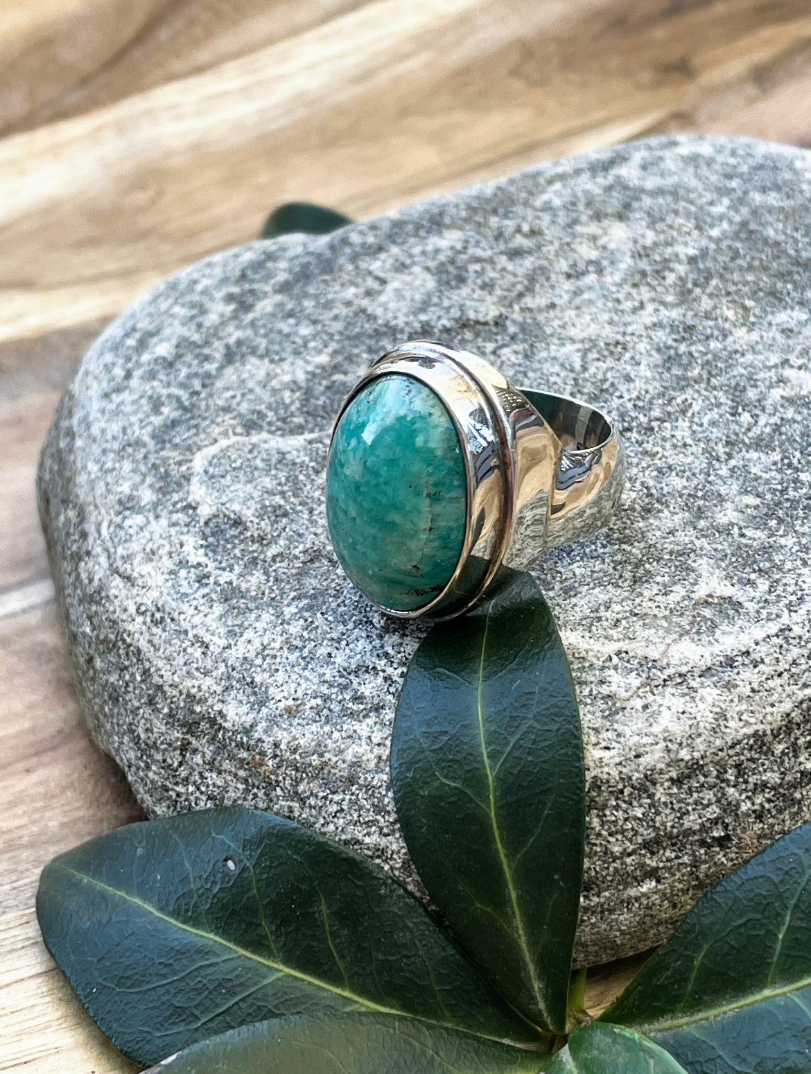 Solid Love Amazonite Ring (size 6.5)