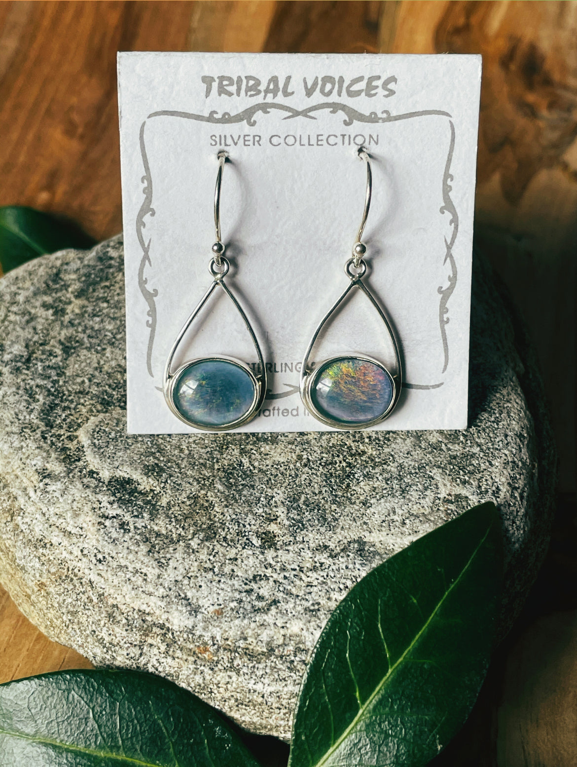 Synthetic Australian Opal Earrings