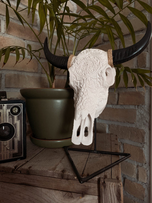 Hand Engraved Clay Skull