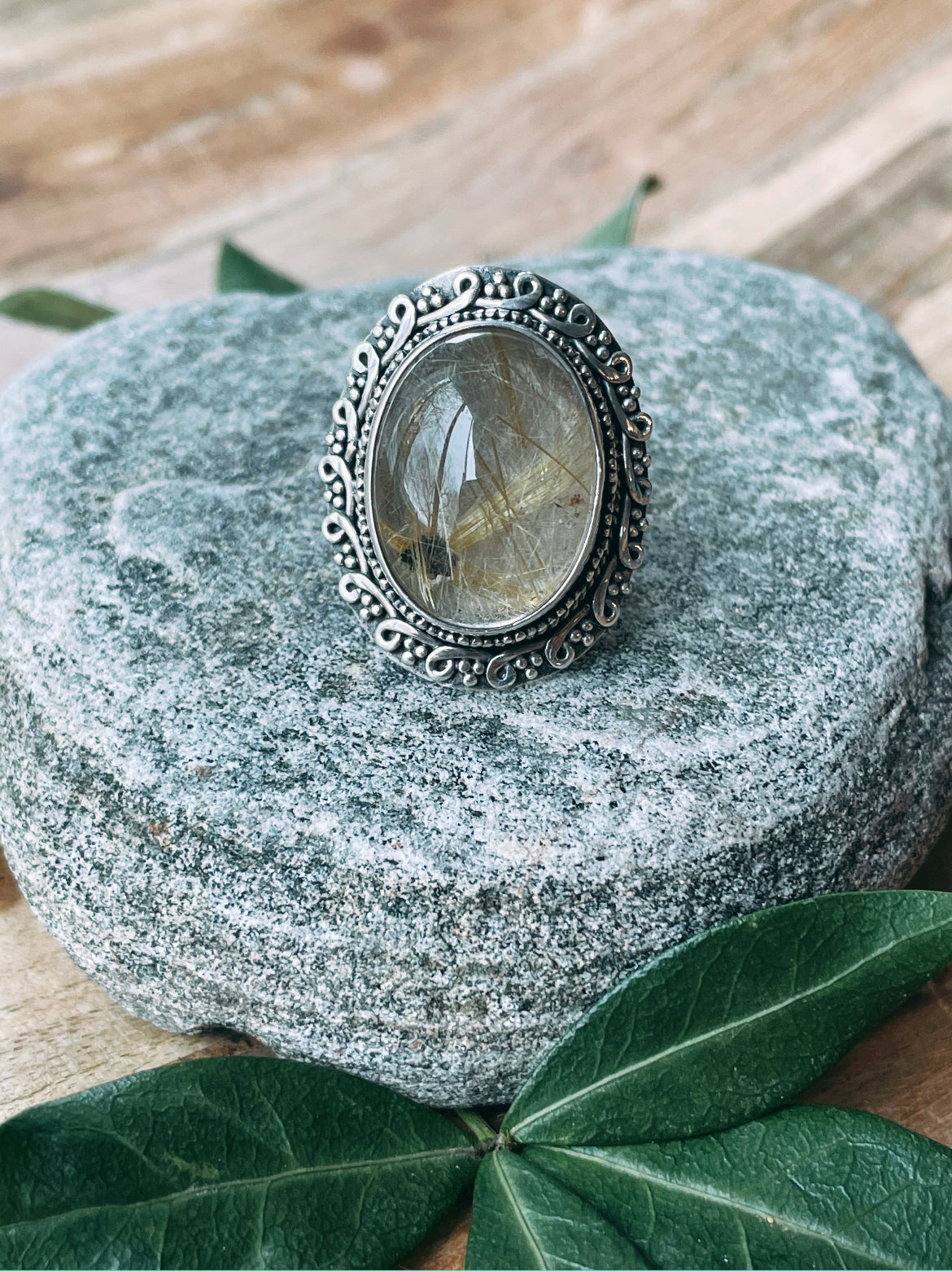 Angel Hair Rutilated Quartz Ring