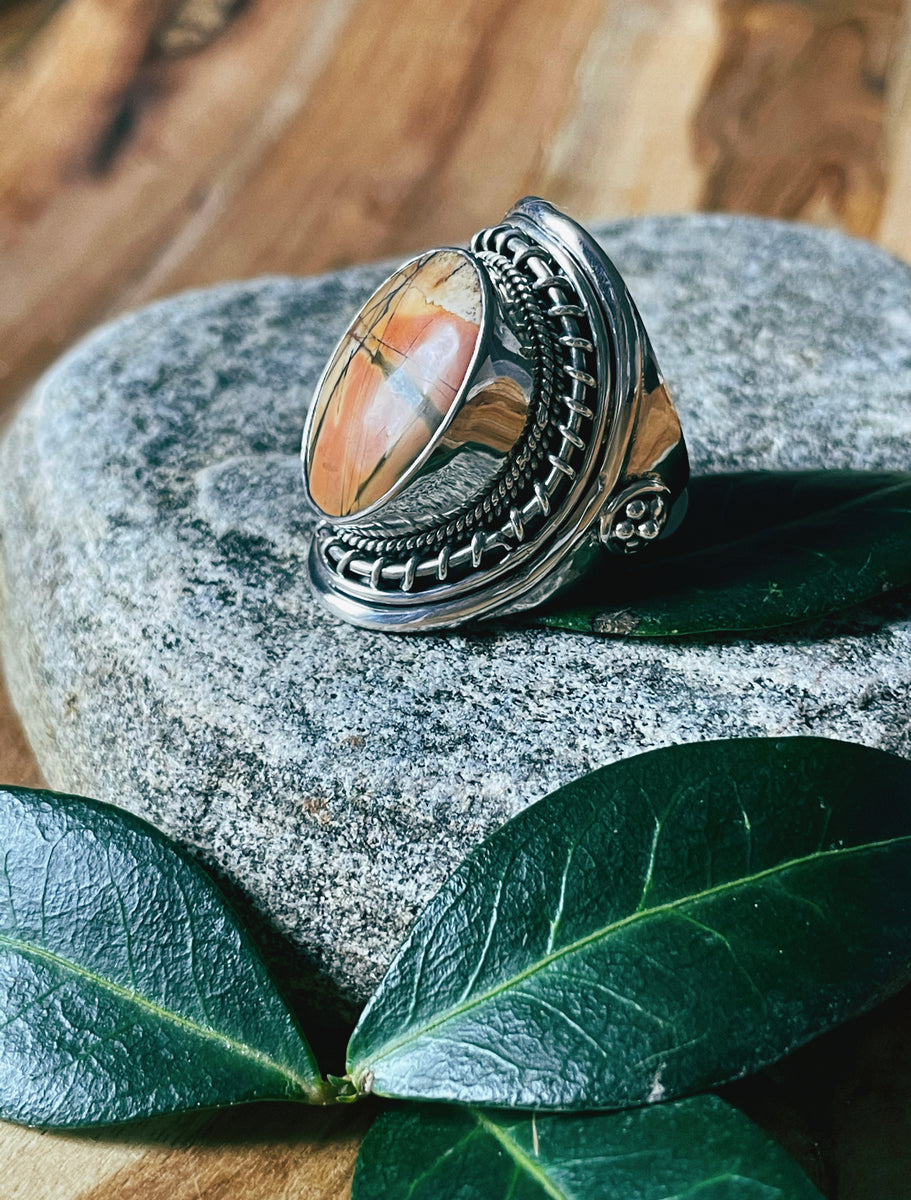 Platinum deals jasper ring