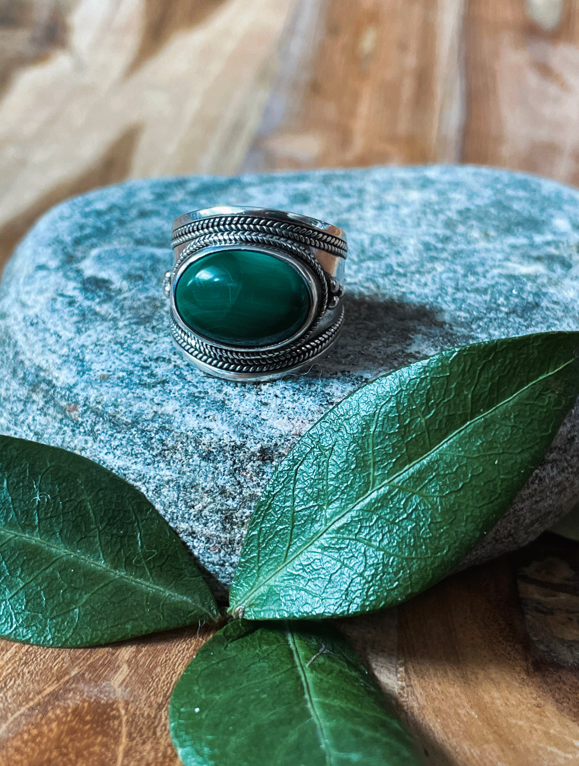 Heart Chakra Malachite Ring