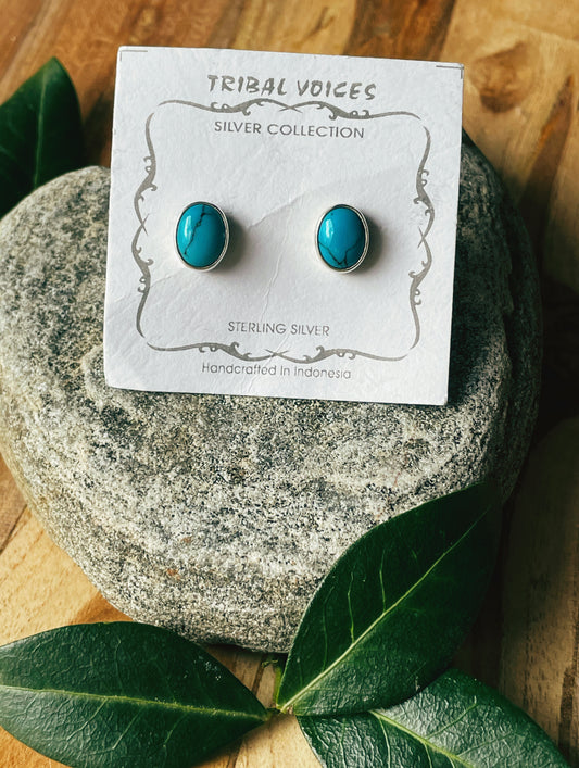 Asian Turquoise Stud Earrings