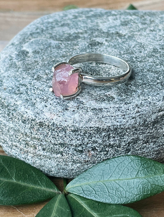 Raw Rose Quartz Ring