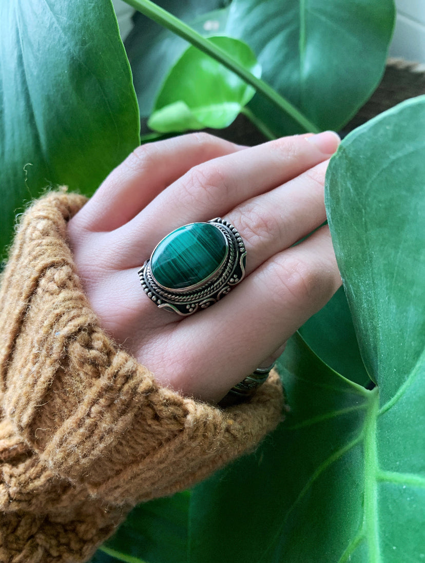 Empath Warrior Malachite Ring (size 7)