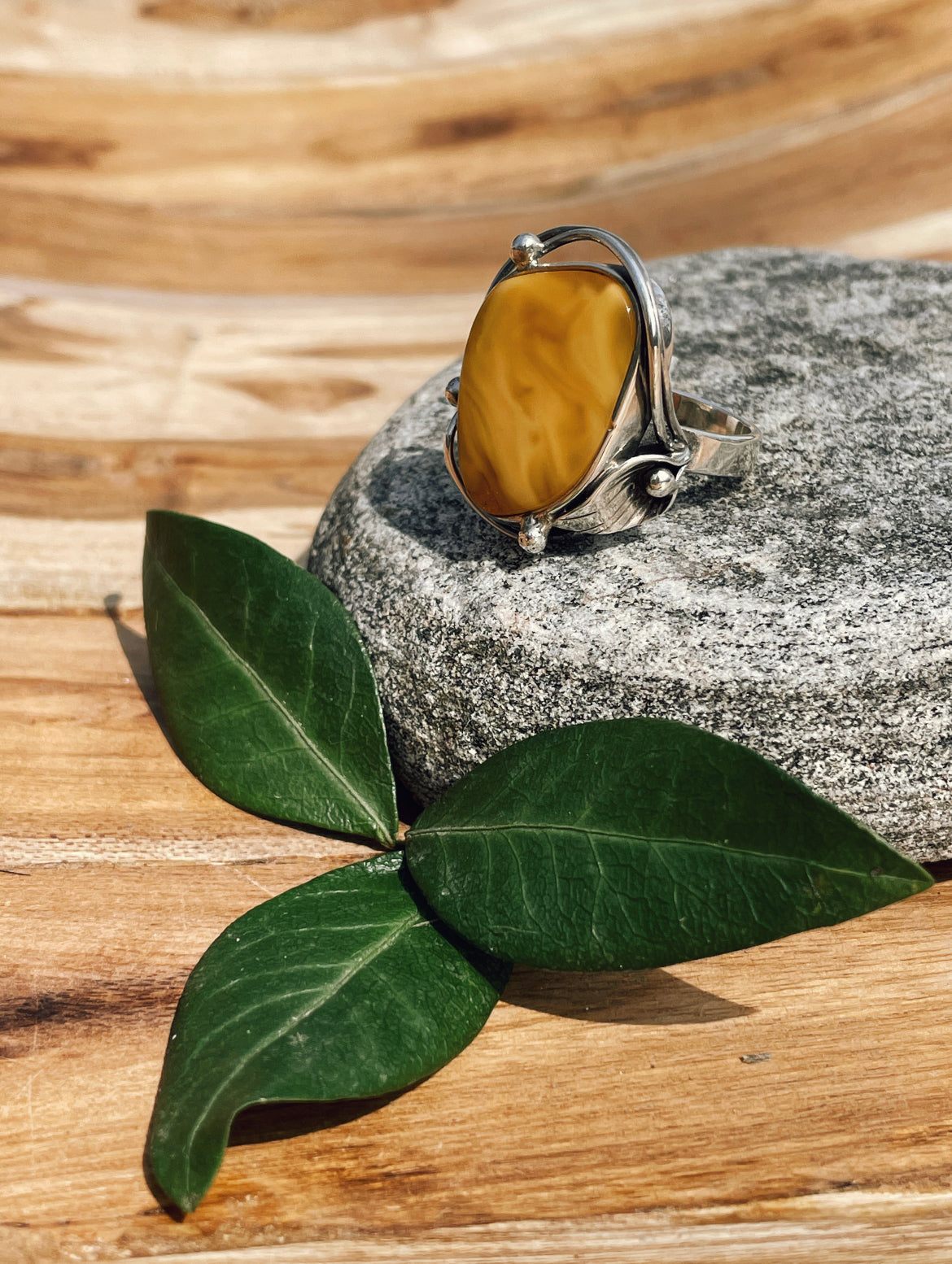 Butterscotch Amber Ring (Size 8)