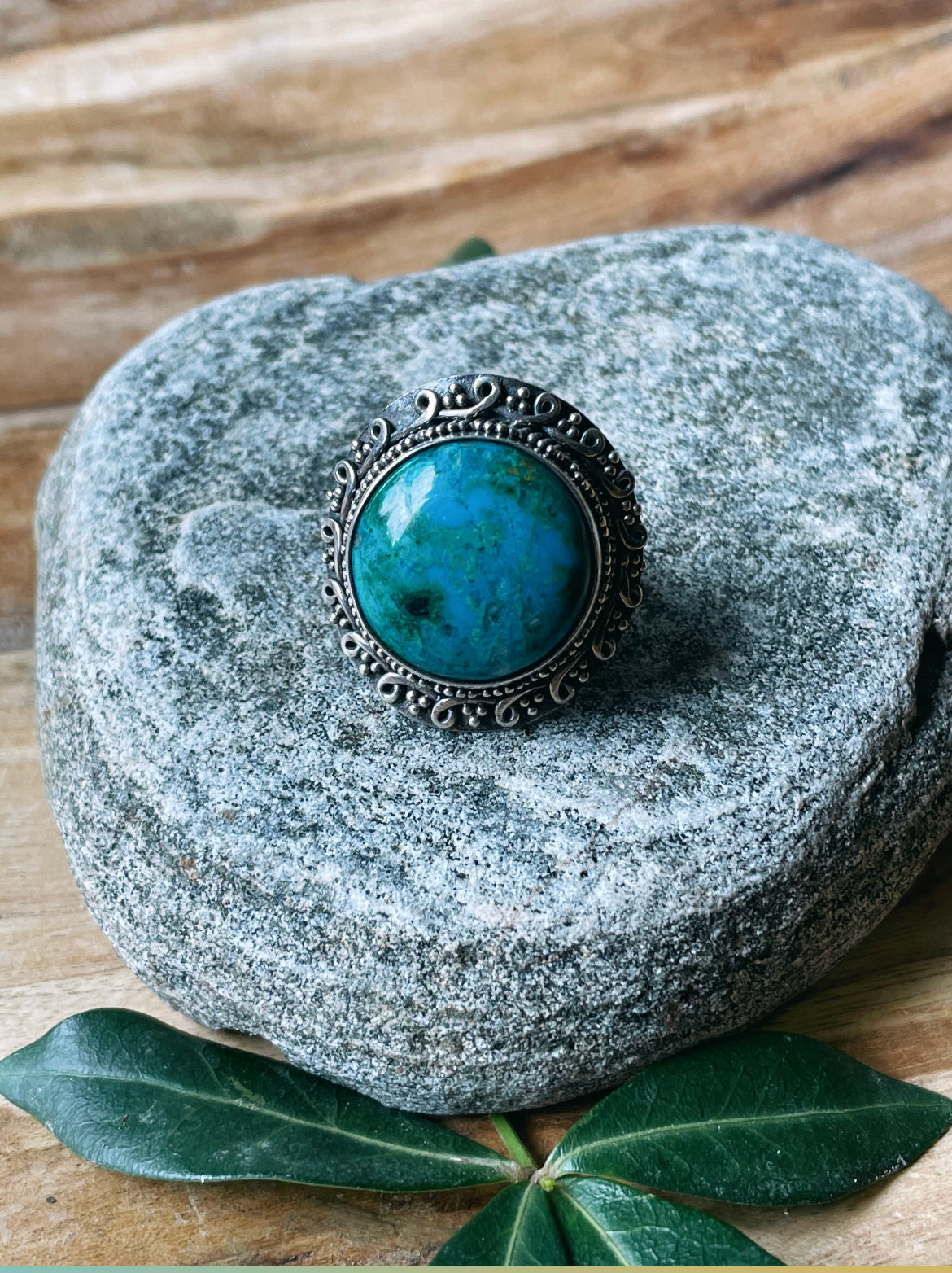 Peace In Unity Chrysocolla Ring (size 7)