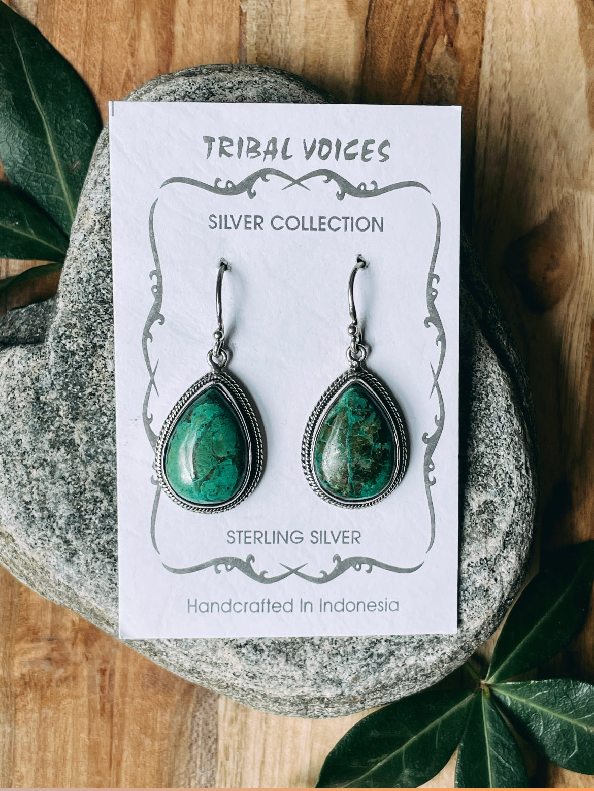 Tear Setting Chrysocolla Earrings