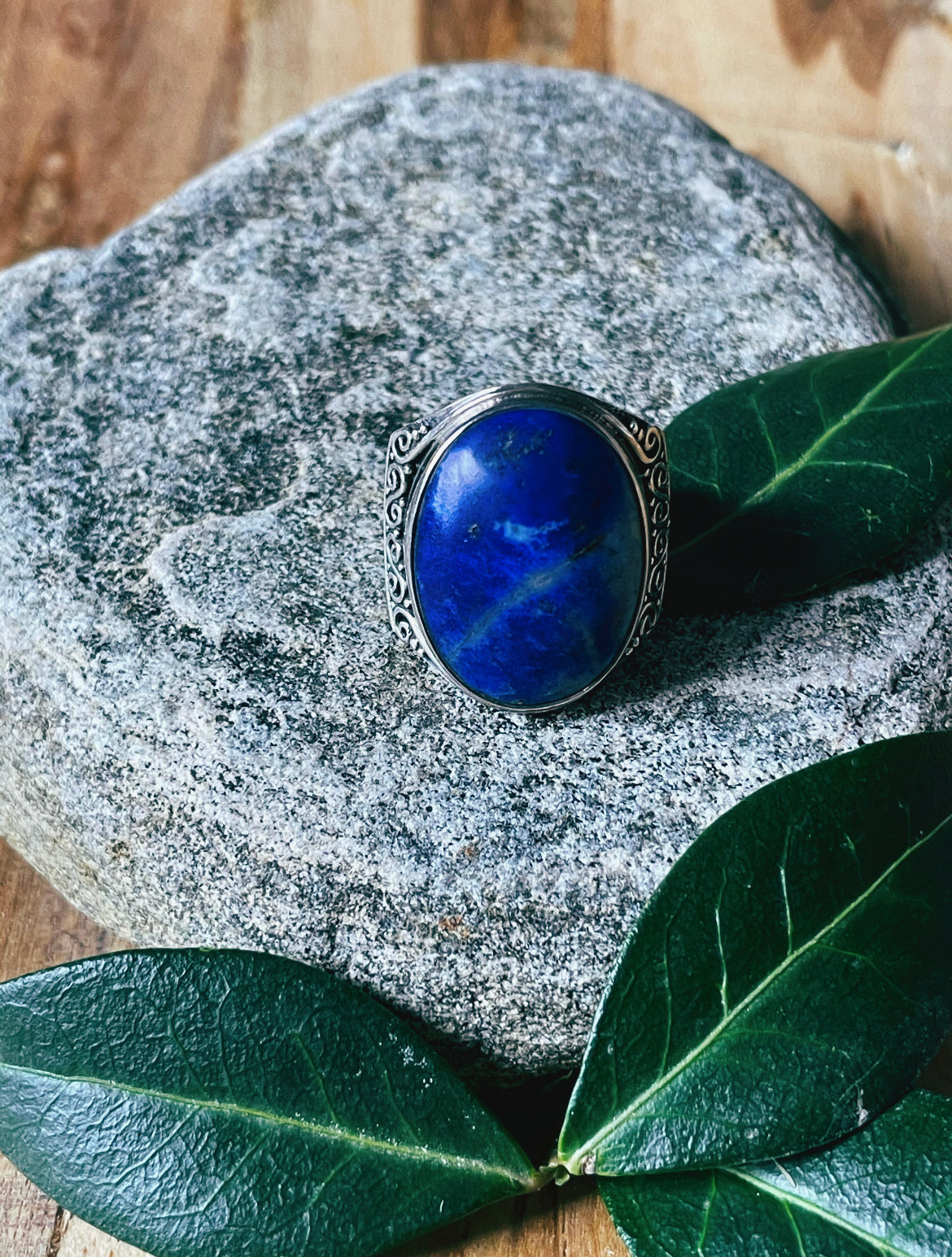 Cloudy Skies Lapis Ring (size 6)