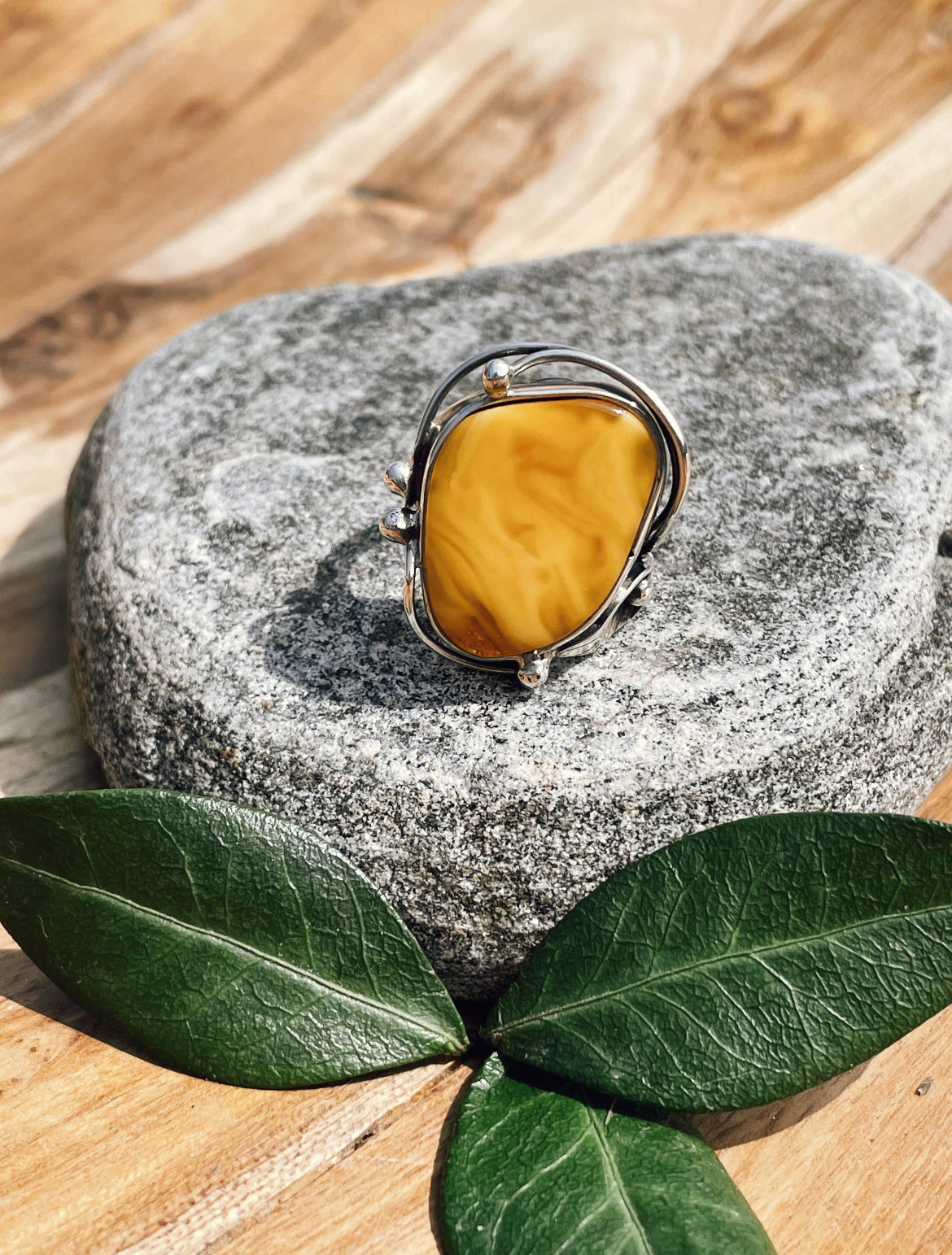 Butterscotch Amber Ring (Size 8)